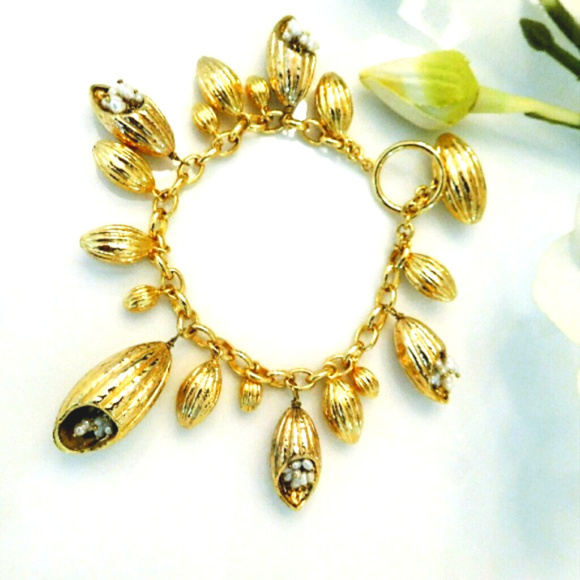 Anitanja Jewelry - Cocoa Charm Bracelet w/Pearls